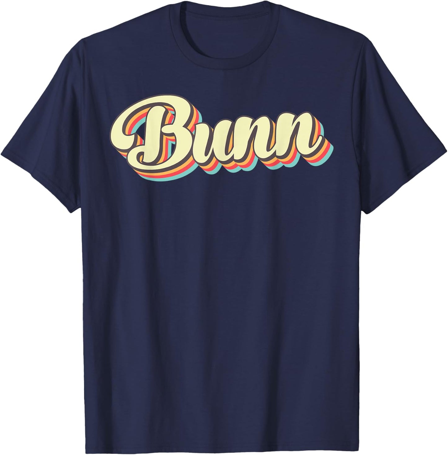 Bunn Retro Art Baseball Font Vintage T-Shirt - T-Shirt | Navy