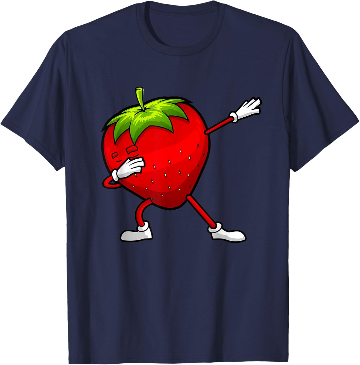 Funny Strawberry Design Dabbing Strawberry Lover Men Women T-Shirt - T-Shirt | Navy