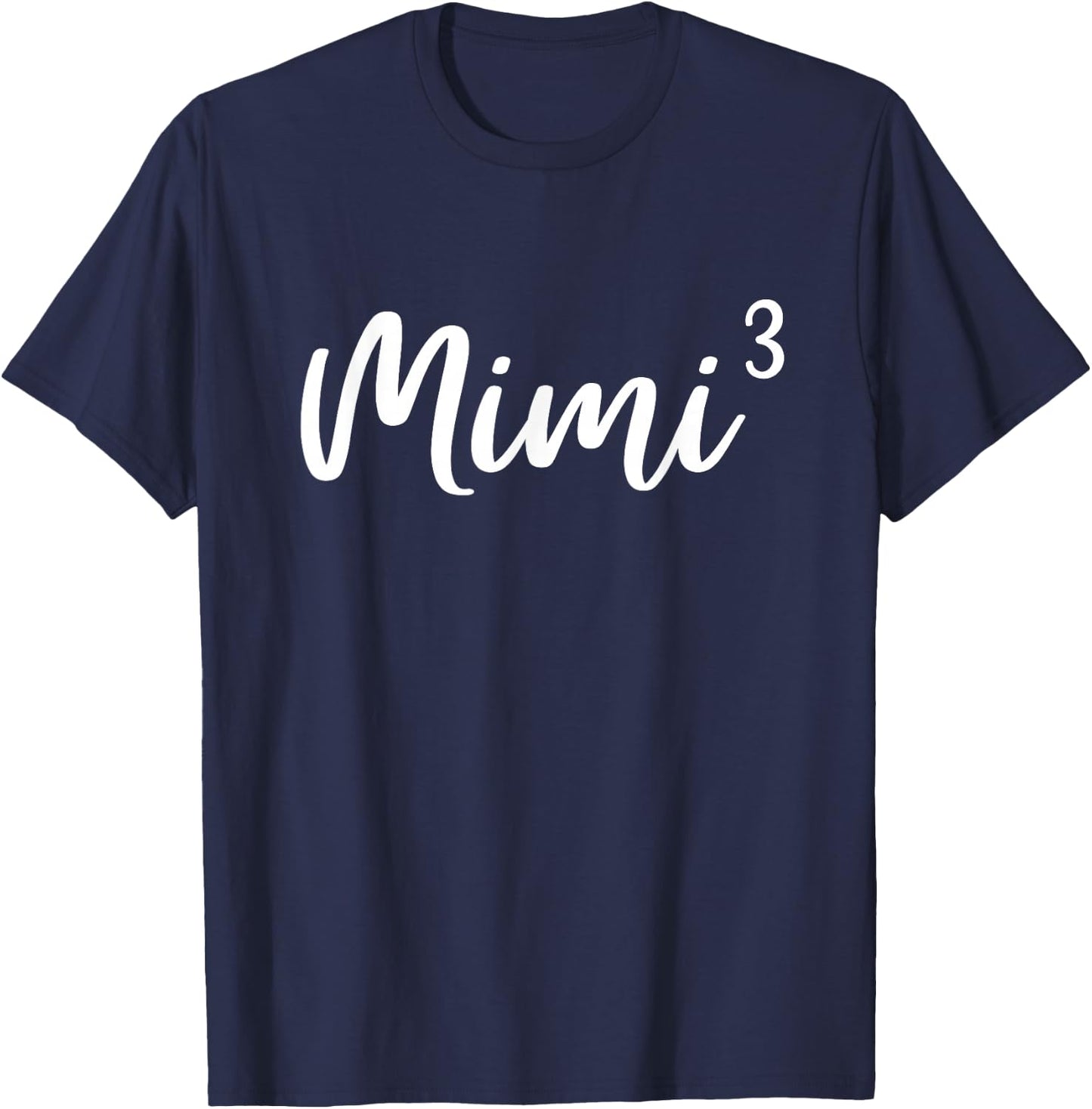 Mimi of 3 Grandma of Three Cute Baby Announcement T-Shirt - T-Shirt | Navy