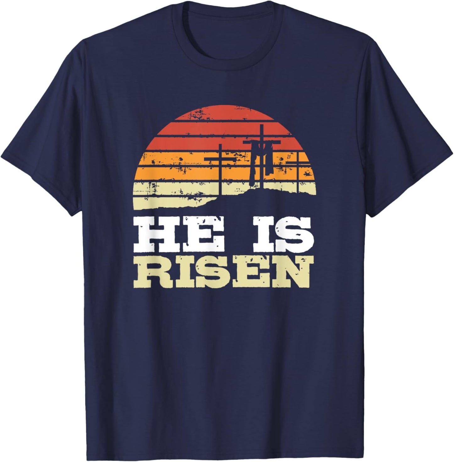 He Is Risen Jesus Happy Easter Christian Faith Cute T-Shirt - T-Shirt | Navy