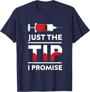 Phlebotomist Phlebotomy Blood Donor Tip Promise Syringe Gift T-Shirt - T-Shirt | Navy