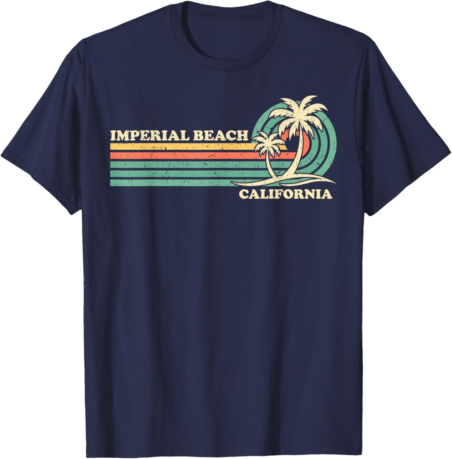 Vintage Retro Summer Vacation California Imperial Beach Women Girls Kids T-Shirt - T-Shirt | Navy