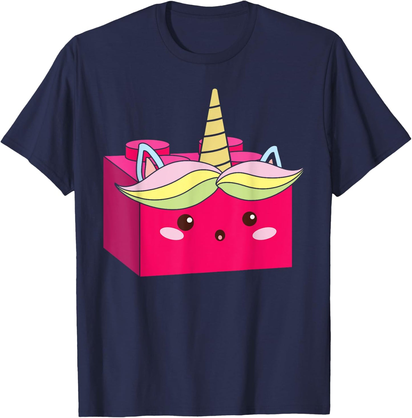 Unicorn Lover Master Builder Bricks Building Blocks T-Shirt - T-Shirt | Navy