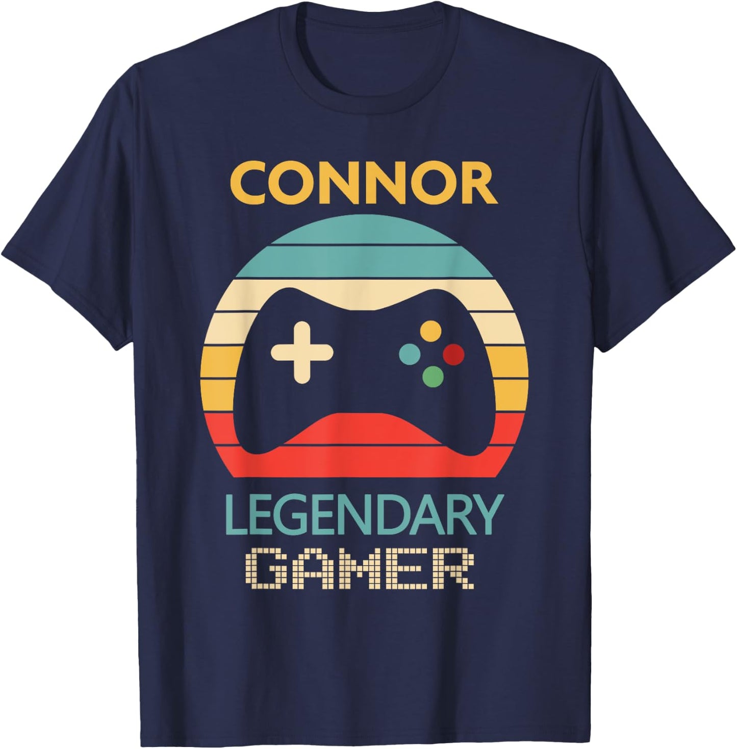 Connor Name Gift - Personalized Legendary Gamer T-Shirt - T-Shirt | Navy