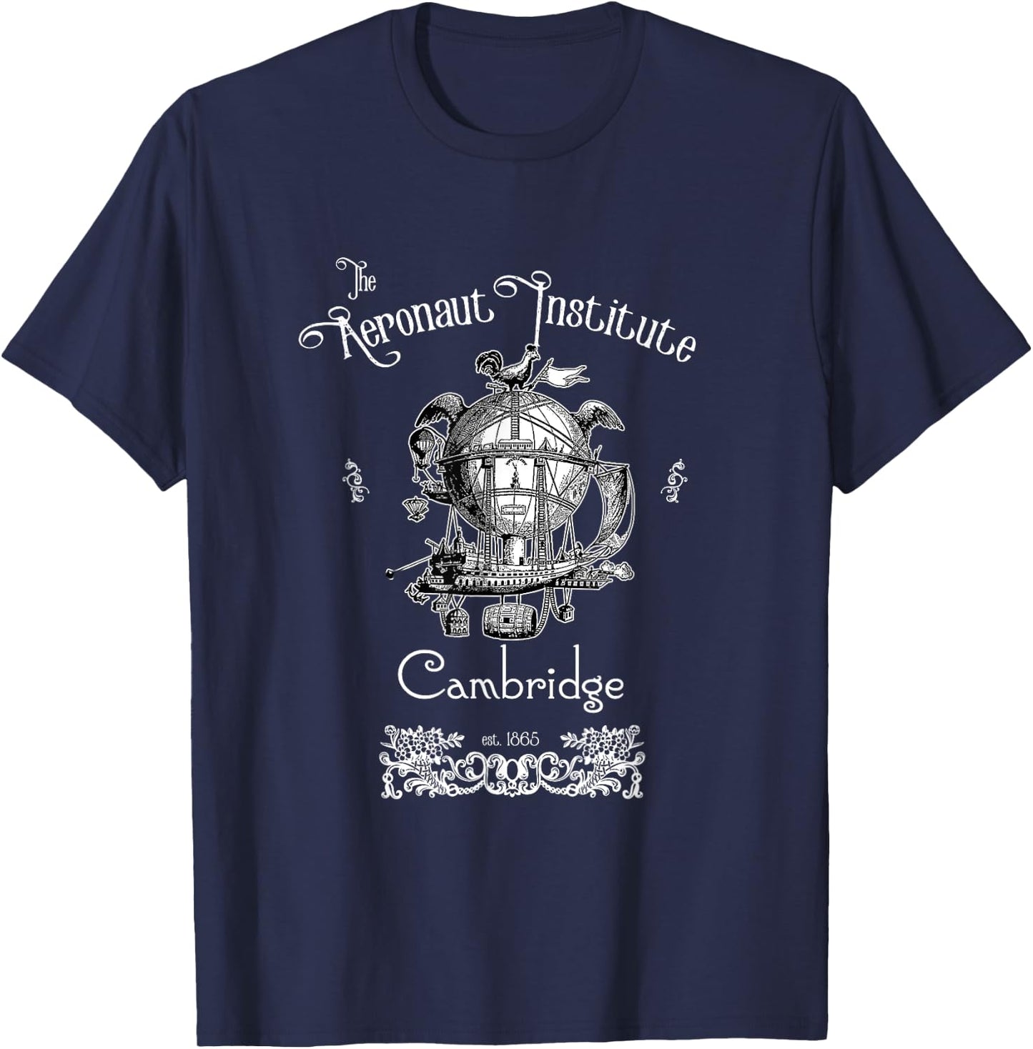 The Aeronaut Institute Steampunk dirigible pilot T-Shirt - T-Shirt | Navy
