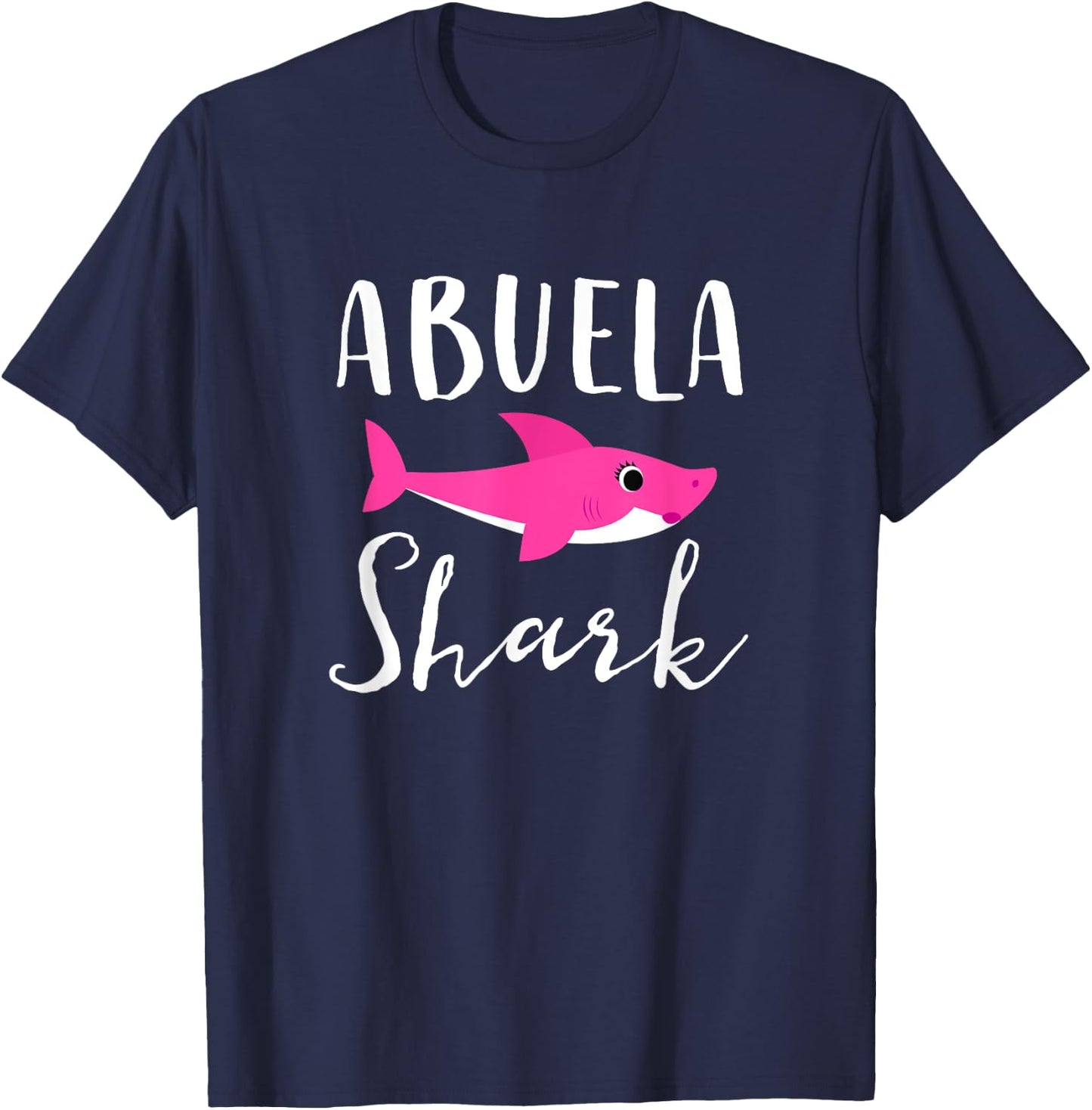 Abuela Shark Grandma Grandmother Pink Shark Graphic T-Shirt - T-Shirt | Navy