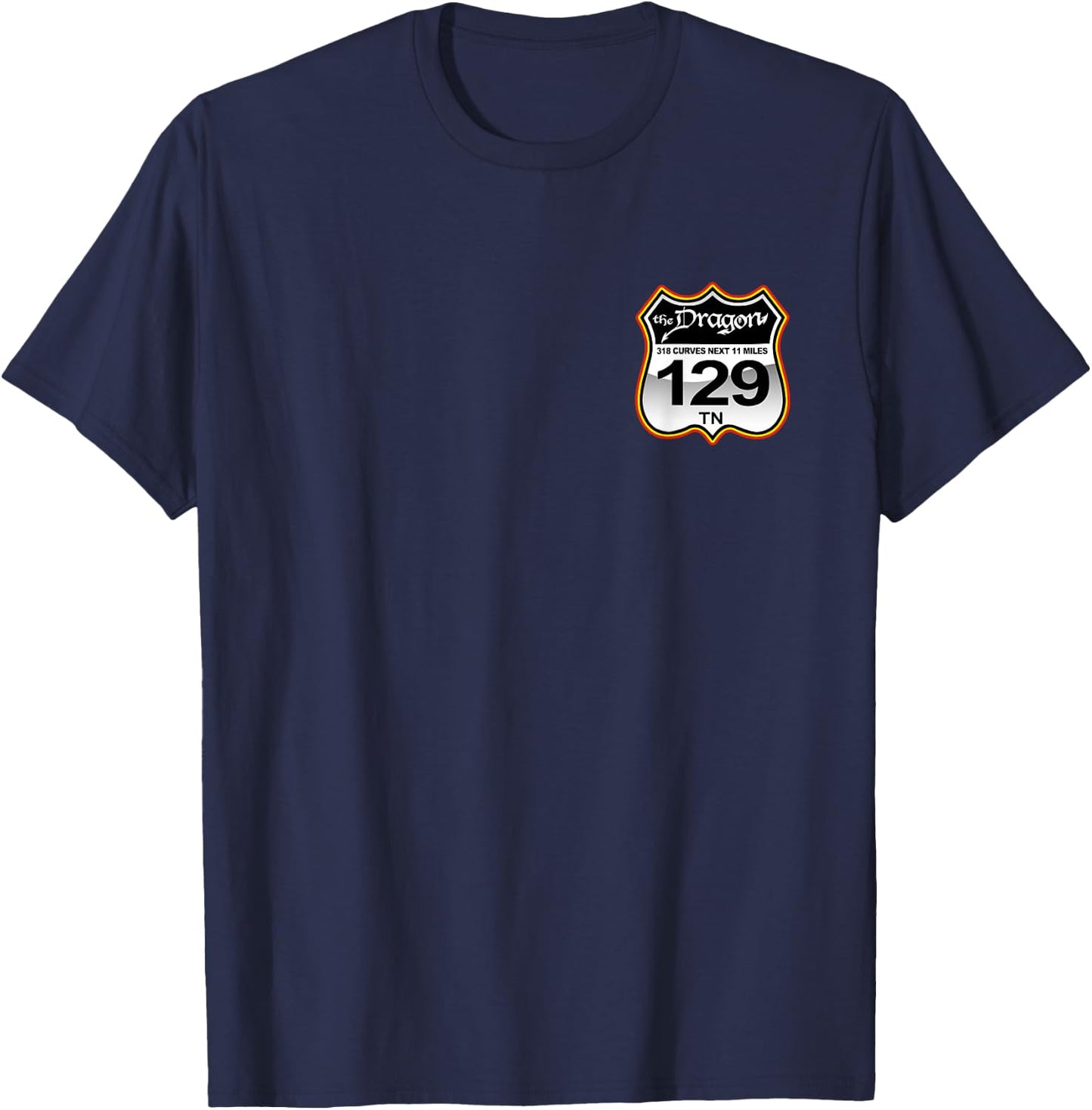 The Dragon US 129 318 Curves 11 Miles Design T-Shirt - T-Shirt | Navy