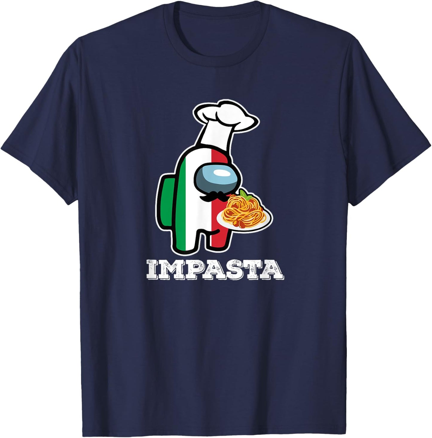 Impasta Fun Noodle Design T-Shirt - T-Shirt | Navy