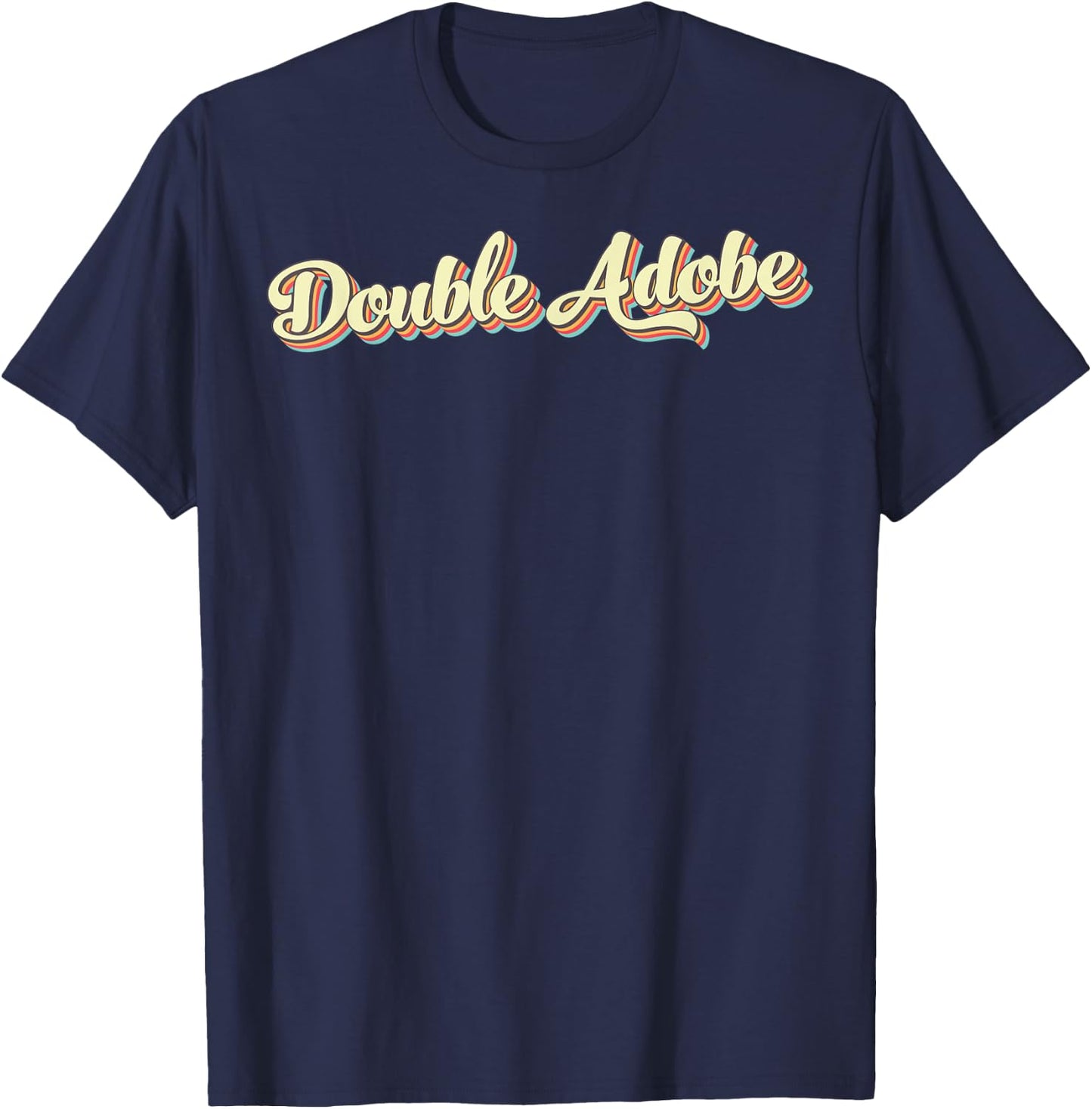 Double Adobe Retro Art Baseball Font Vintage T-Shirt - T-Shirt | Navy