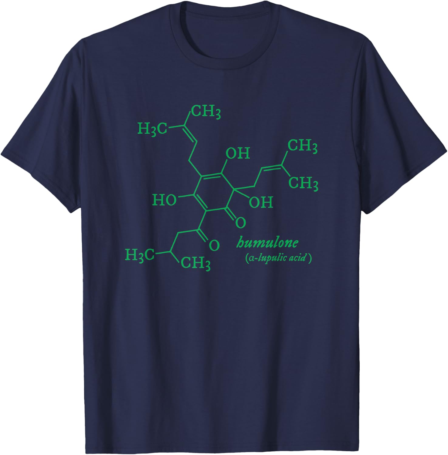 Humulone Molecule Hophead Gift Beer Geek IPA Lover T-Shirt - T-Shirt | Navy
