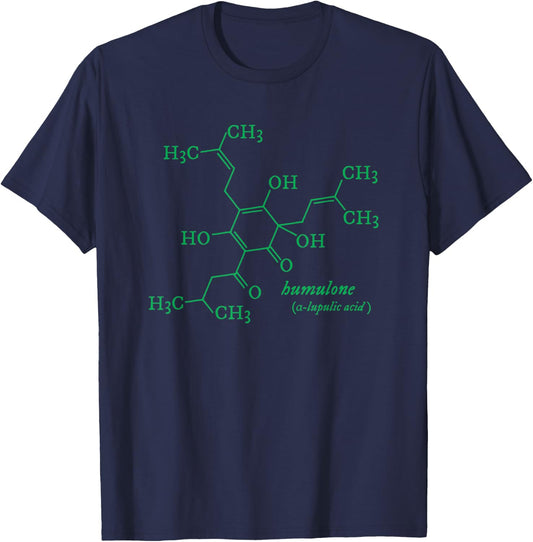 Humulone Molecule Hophead Gift Beer Geek IPA Lover T-Shirt - T-Shirt | Navy