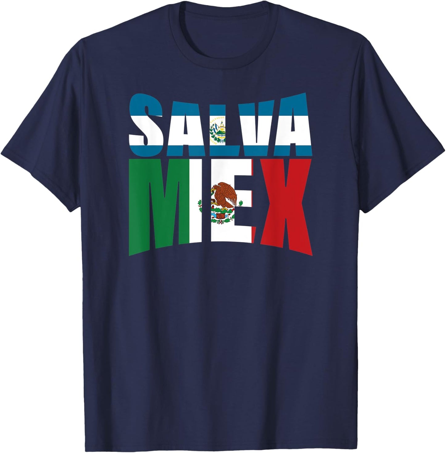 Salvadorian Mexican El Salvador Mexico Mujer Woman Pupusas T-Shirt - T-Shirt | Navy