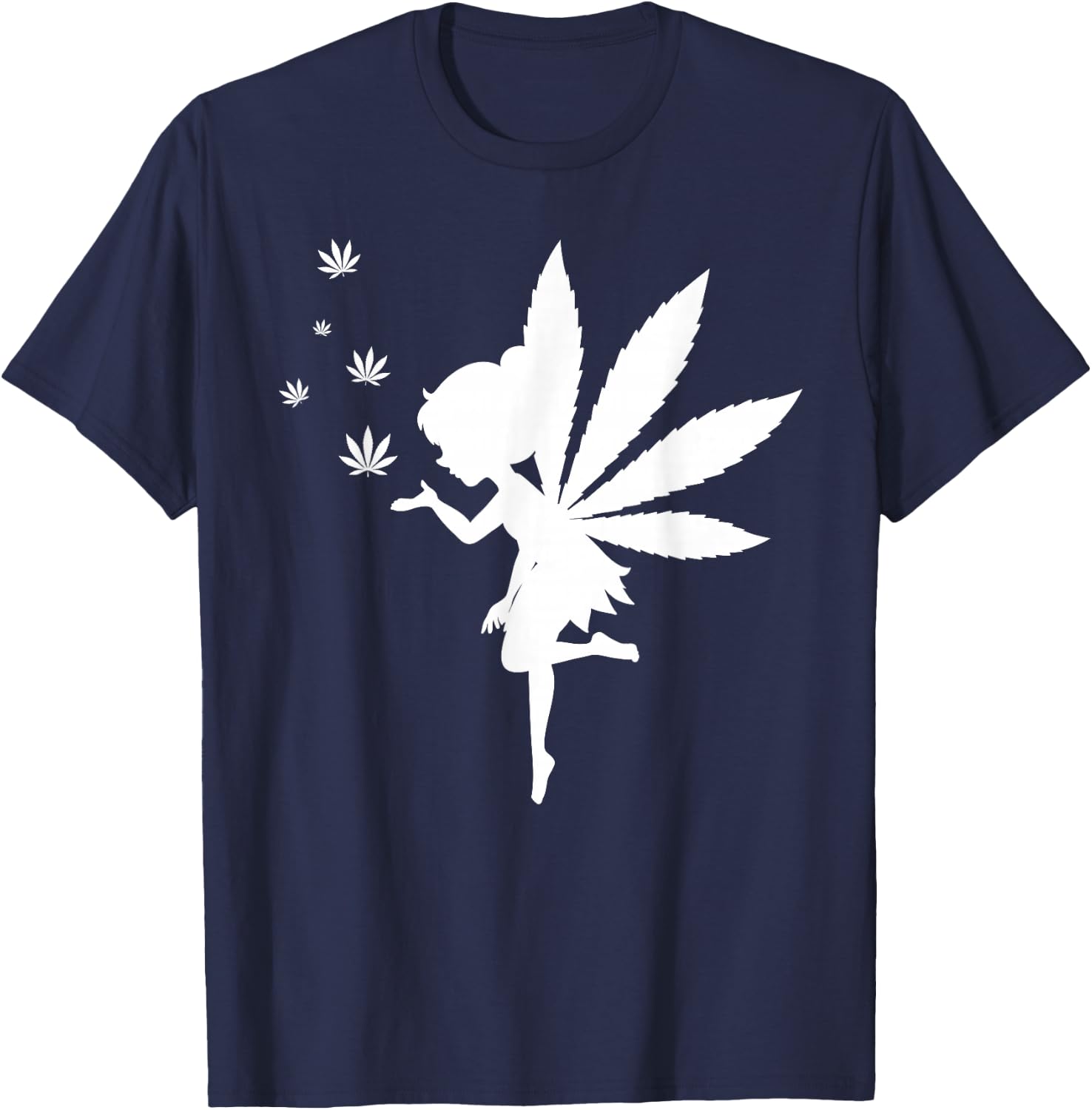 Weed Fairy Marijuana Fantasy Leaf Stoner Pot Smoker Cannabis T-Shirt - T-Shirt | Navy