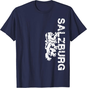 Salzburg with Salzburg Lions Coat of Arms T-Shirt - T-Shirt | Navy