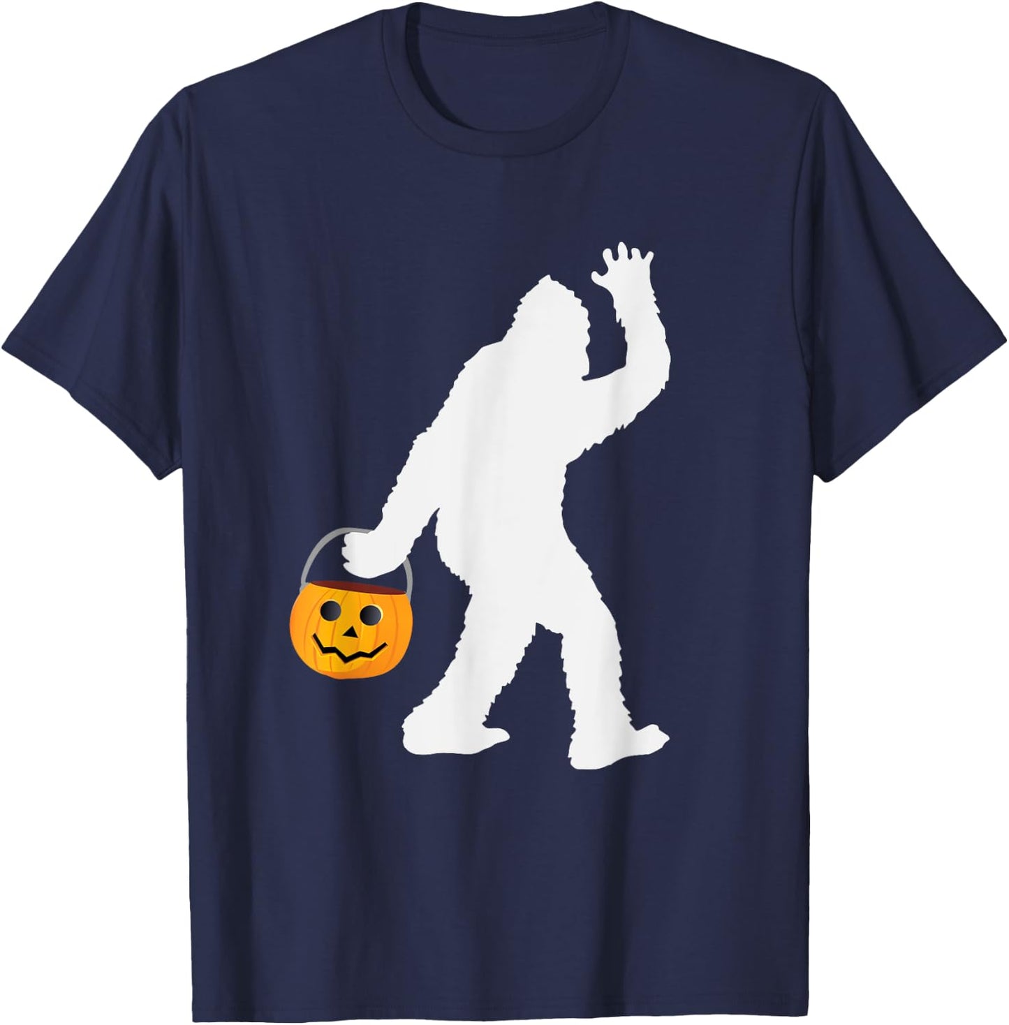 Pumpkin Bigfoot Halloween Shirt T-Shirt - T-Shirt | Navy