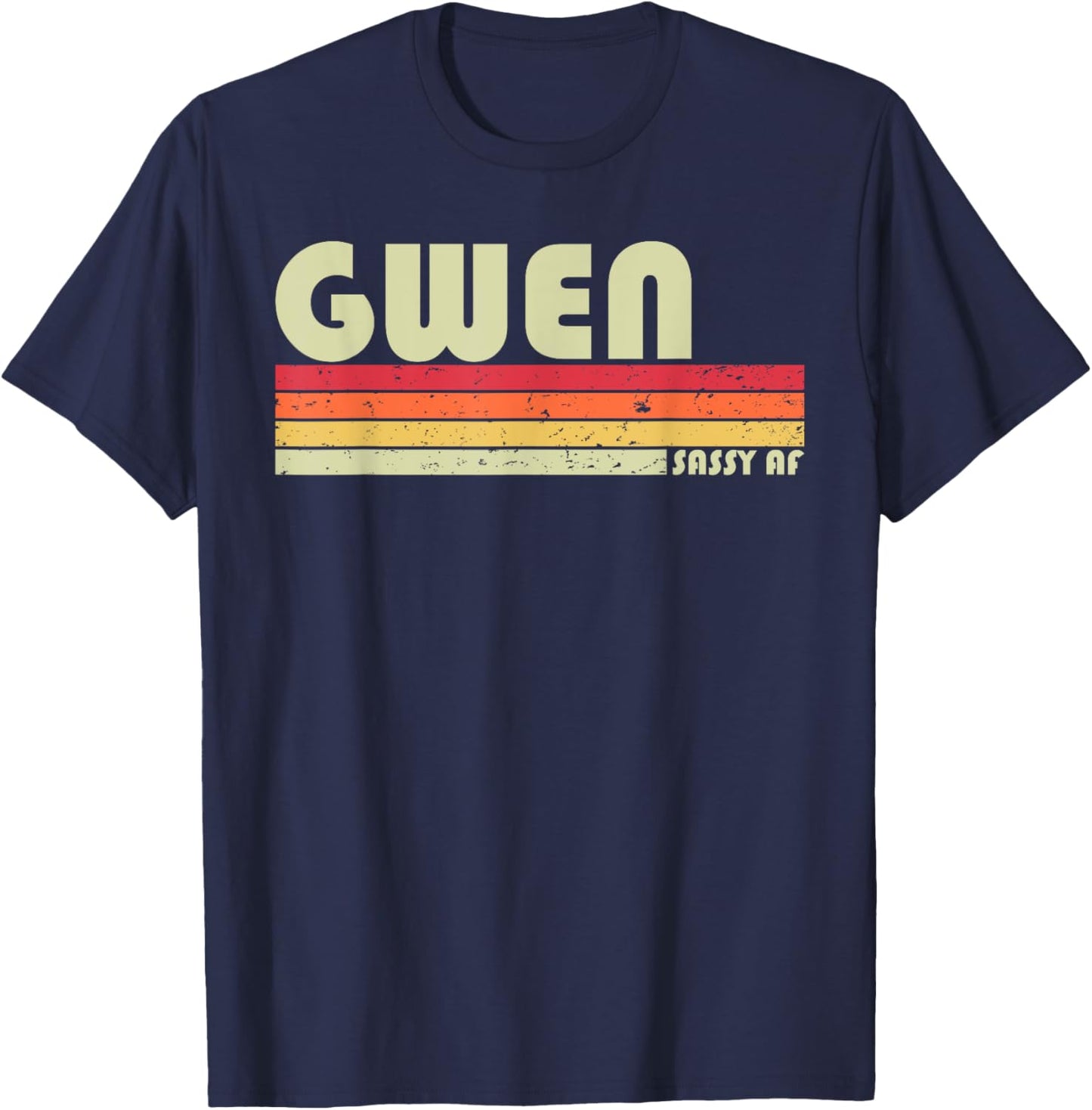 GWEN Gift Name Personalized Retro Vintage 80s 90s Birthday T-Shirt - T-Shirt | Navy
