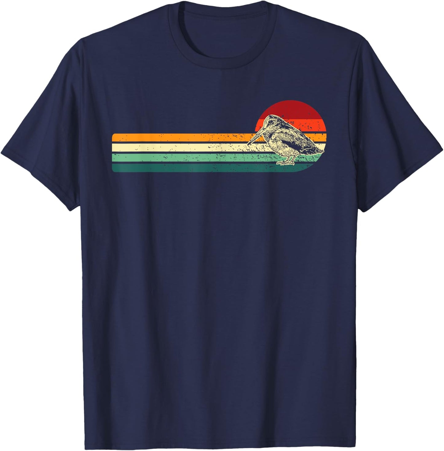 Hunting Woodcock bird- retro art vintage style Hunter T-Shirt - T-Shirt | Navy
