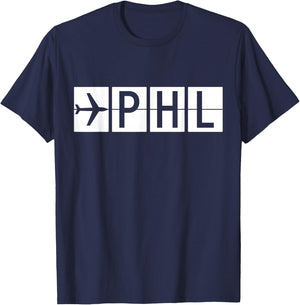 PHL Philadelphia Philly Pennsylvania Airport T-Shirt - T-Shirt | Navy