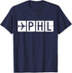 PHL Philadelphia Philly Pennsylvania Airport T-Shirt - T-Shirt | Navy