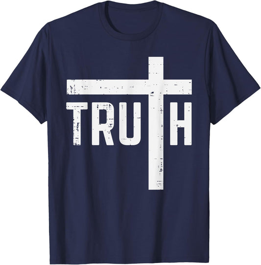 Truth Cross God Jesus Religious Christian Men Women Kids T-Shirt - T-Shirt | Navy