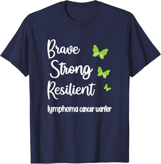 Lymphoma Cancer Warrior | Hodgkins Lymphoma Survivor T-Shirt - T-Shirt | Navy