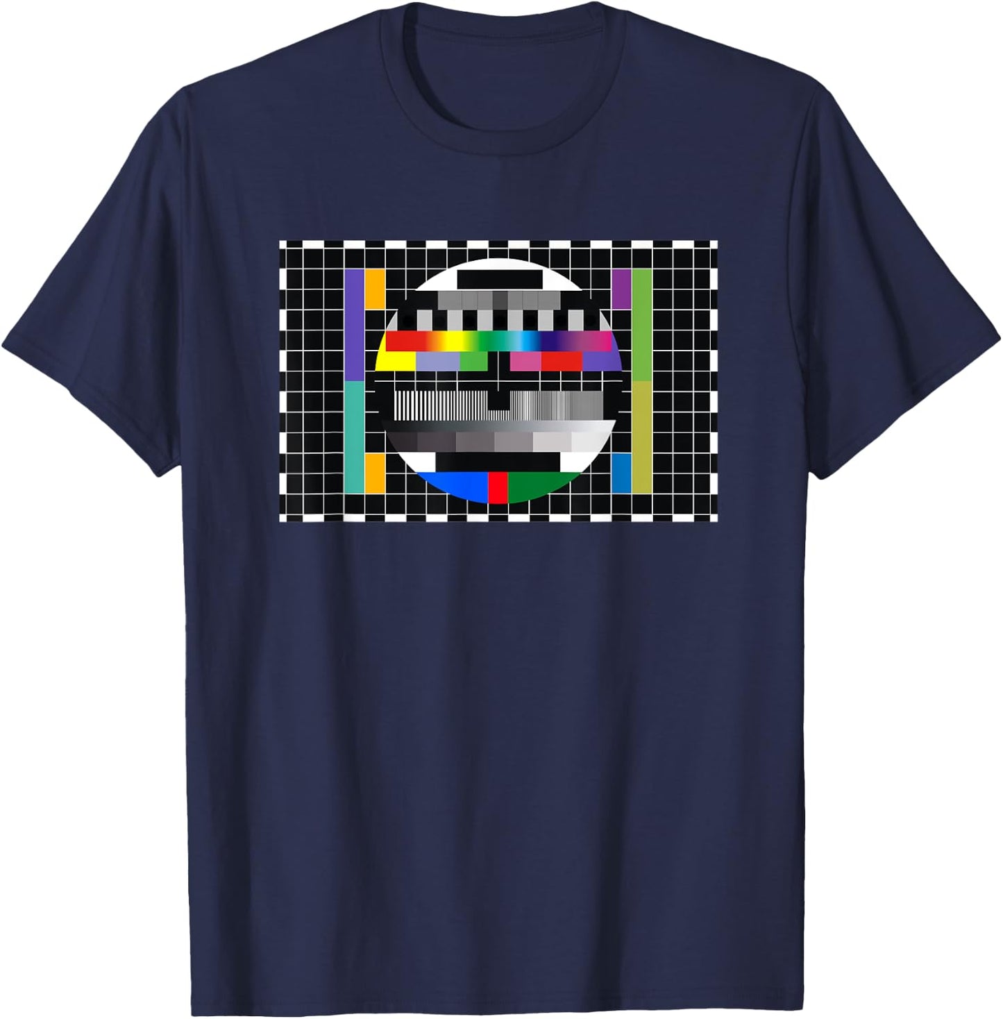 TV Analogue Test Picture Retro Nostalgia T-Shirt - T-Shirt | Navy