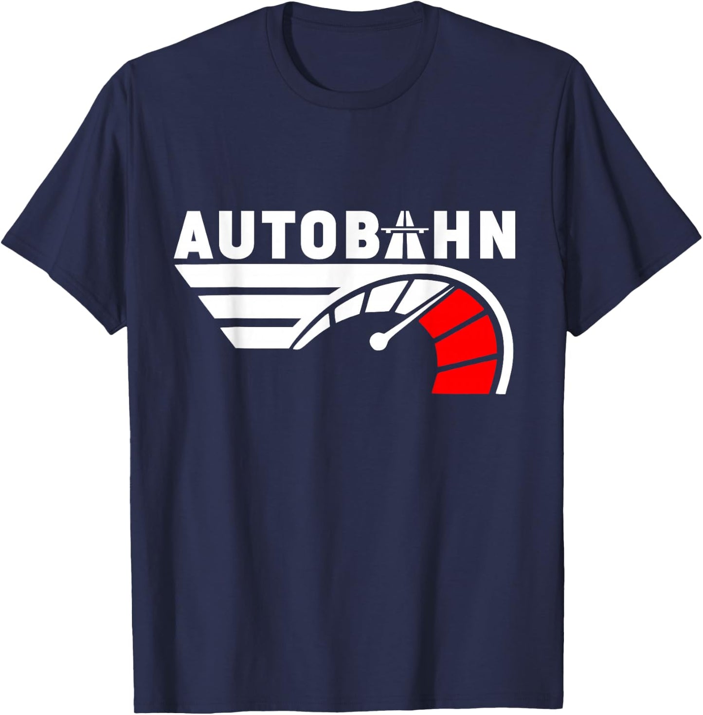 German Autobahn Highway No Speed Limit Racing T-Shirt - T-Shirt | Navy