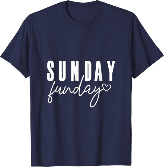 Sunday Funday Day Drinking Funny Saying Mom Dad Gift T-Shirt - T-Shirt | Navy