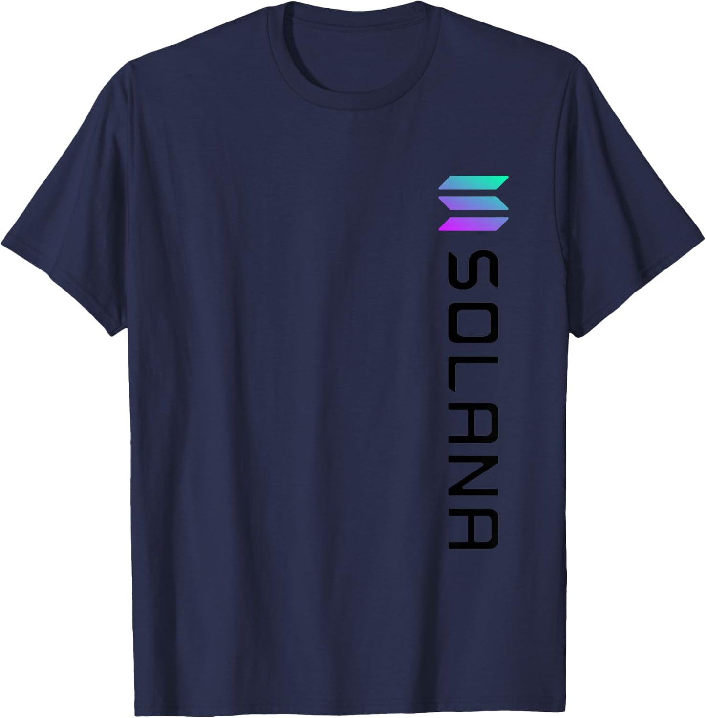 Solana SOL Logo Crypto Blockchain | Solana SOL T-Shirt - T-Shirt | Navy