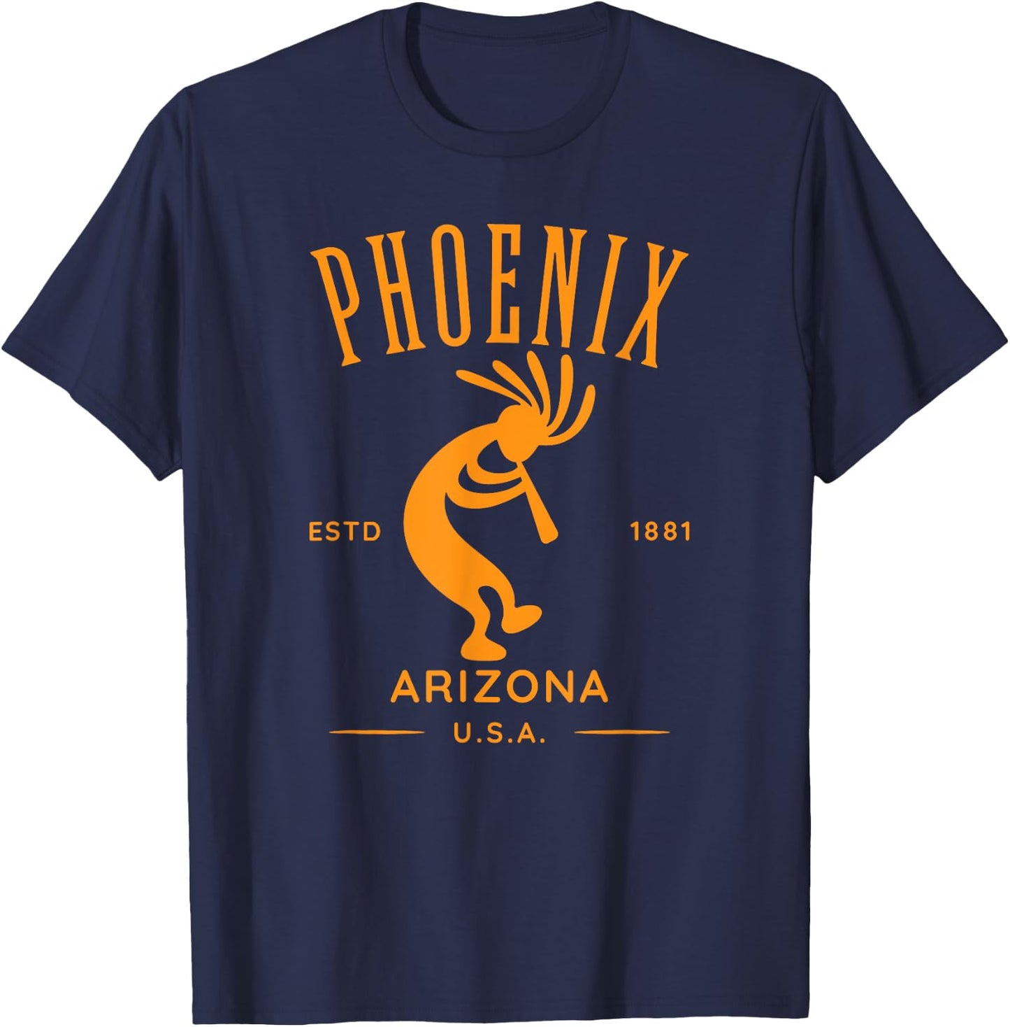 Phoenix Arizona Dancing Kokopelli Design T-Shirt - T-Shirt | Navy