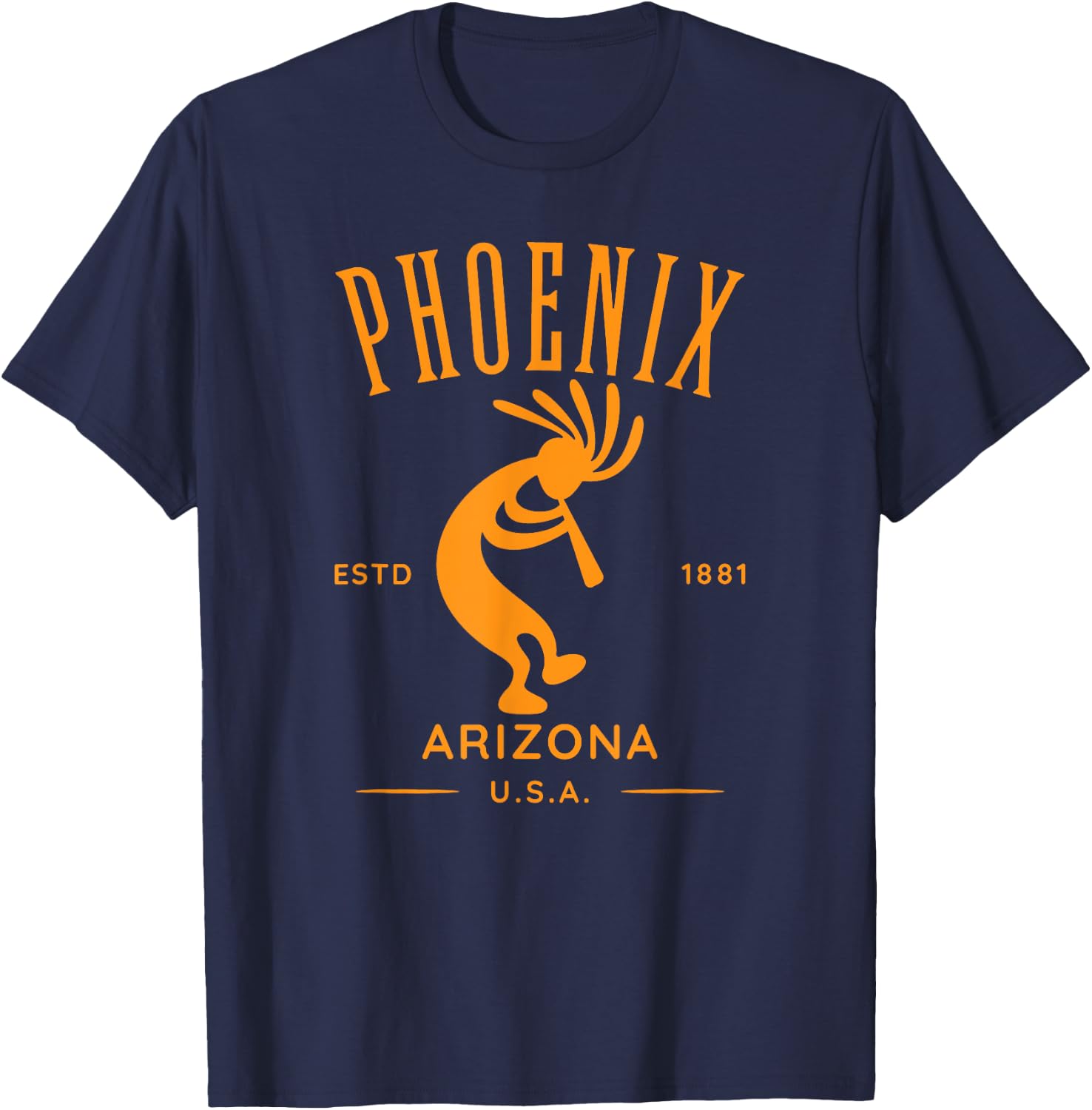 Phoenix Arizona Dancing Kokopelli Design T-Shirt - T-Shirt | Navy