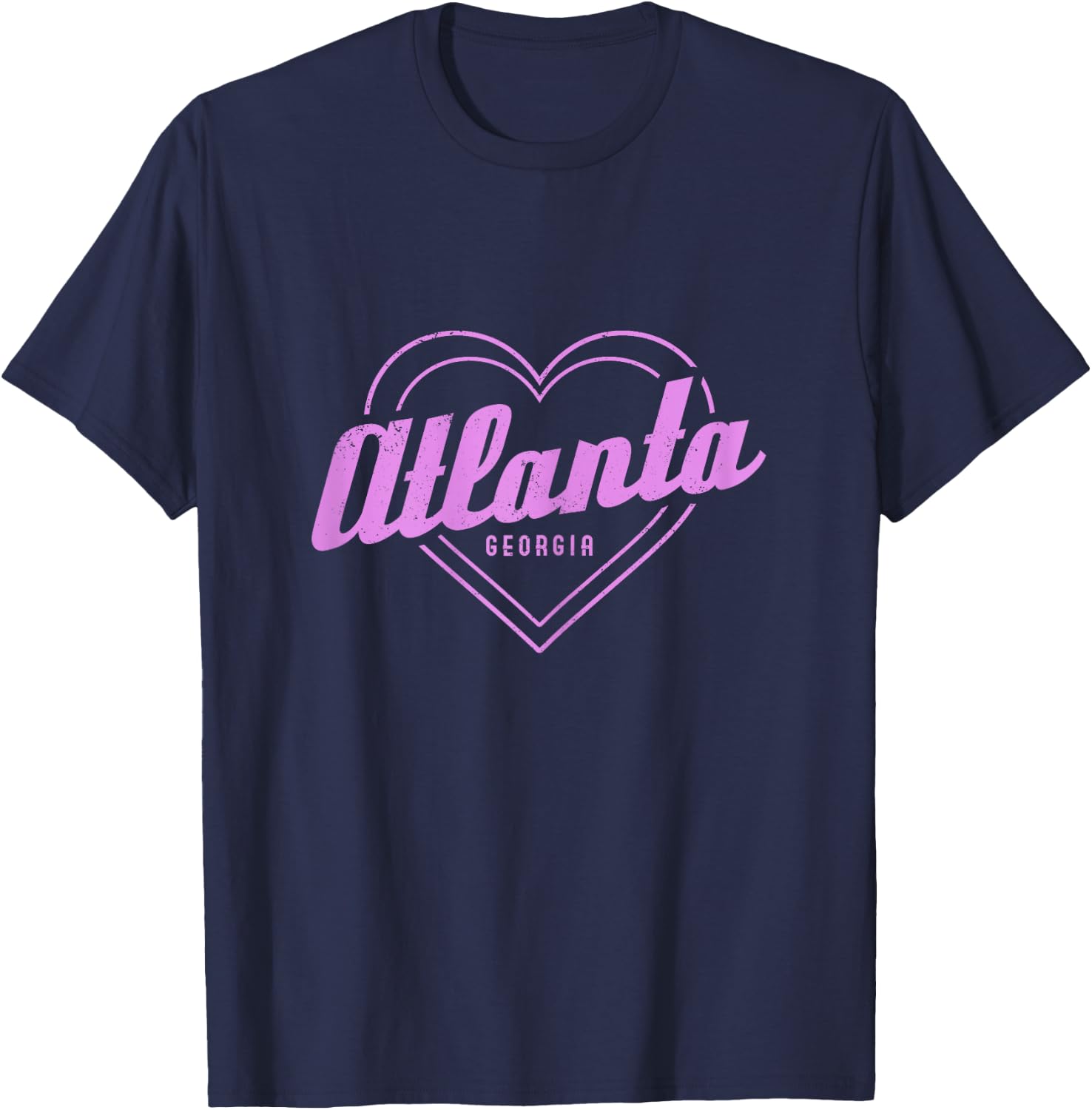 Atlanta Georgia Heart Pride ATL Girls T-Shirt - T-Shirt | Navy