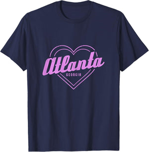 Atlanta Georgia Heart Pride ATL Girls T-Shirt - T-Shirt | Navy