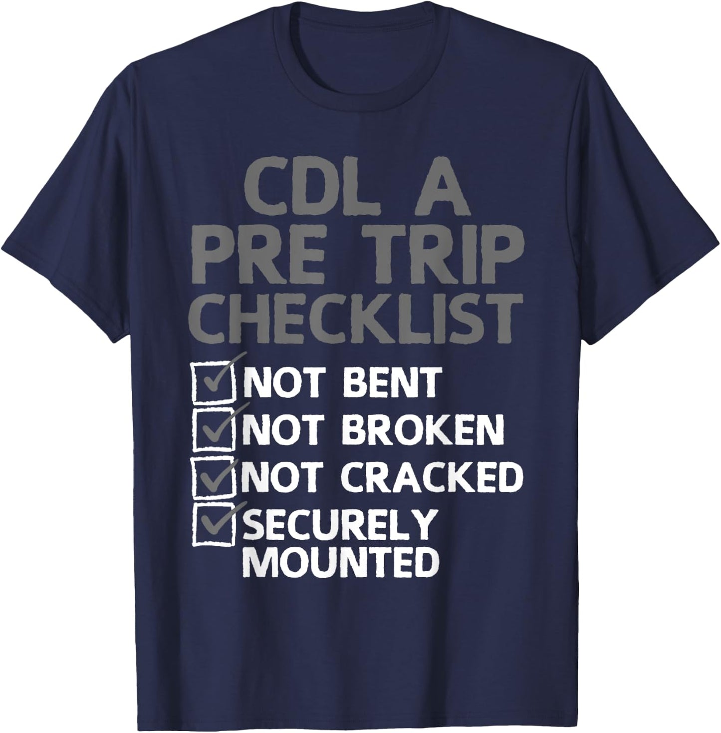 Cool CDL Trucker Art Women Trucking CDL Truck Driver T-Shirt - T-Shirt | Navy