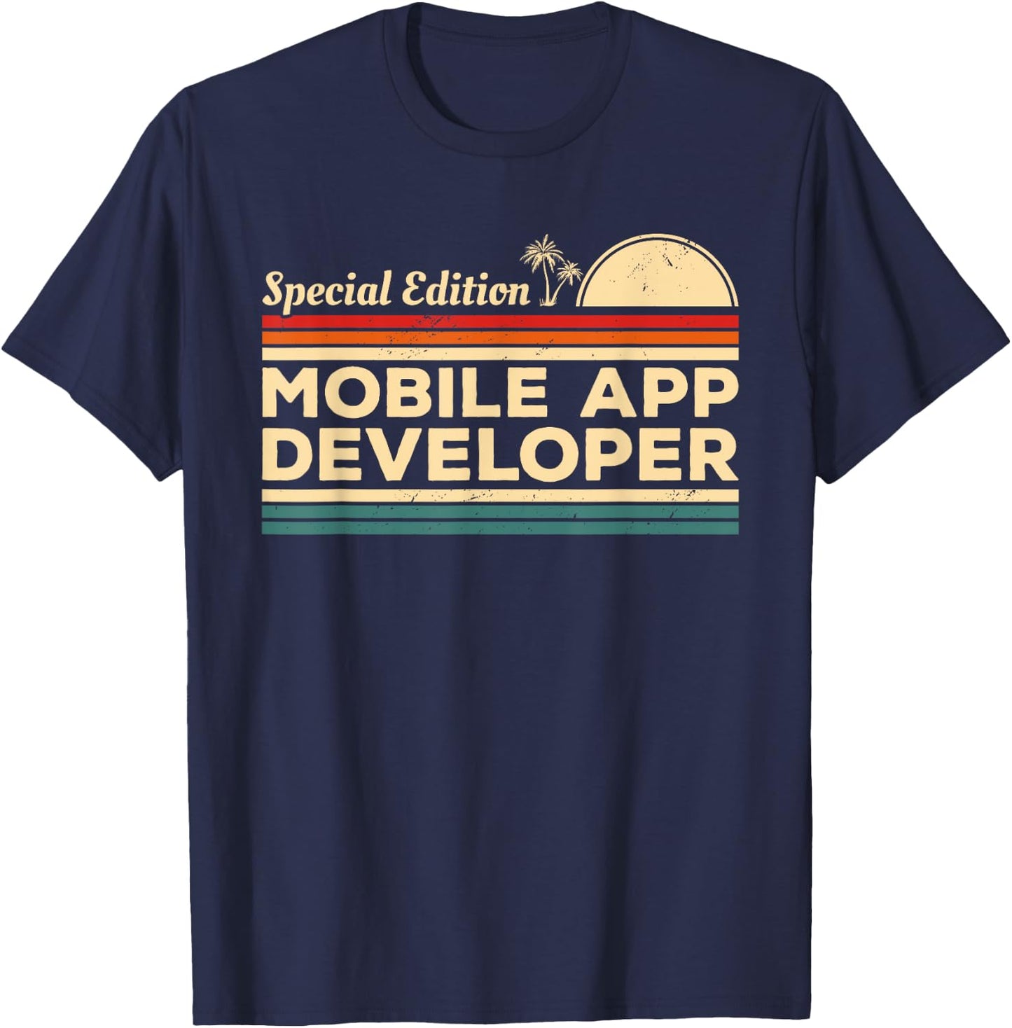 Vintage Mobile App Developer T-Shirt - T-Shirt | Navy