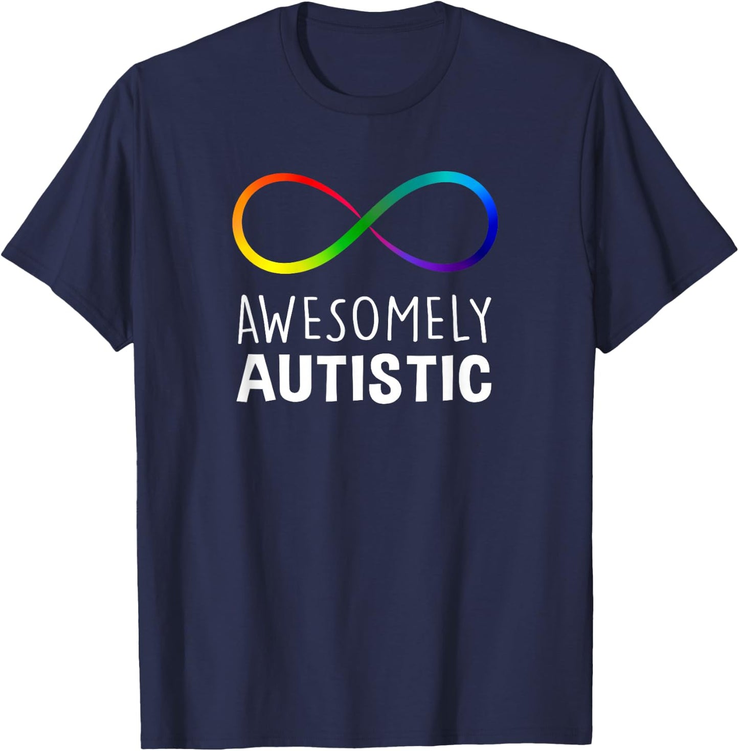 Red Instead Autism Awesomely Autistic Infinity Small T-Shirt - T-Shirt | Navy
