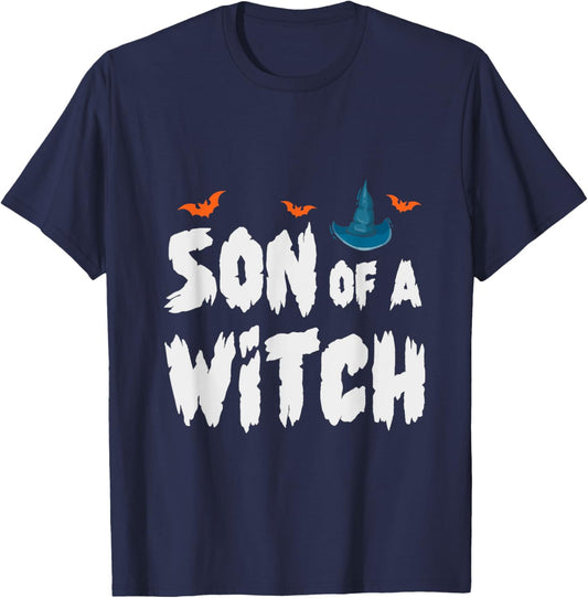 Son of a Witch Halloween Sweet or Sour Pumpkin Gift T-Shirt - T-Shirt | Navy