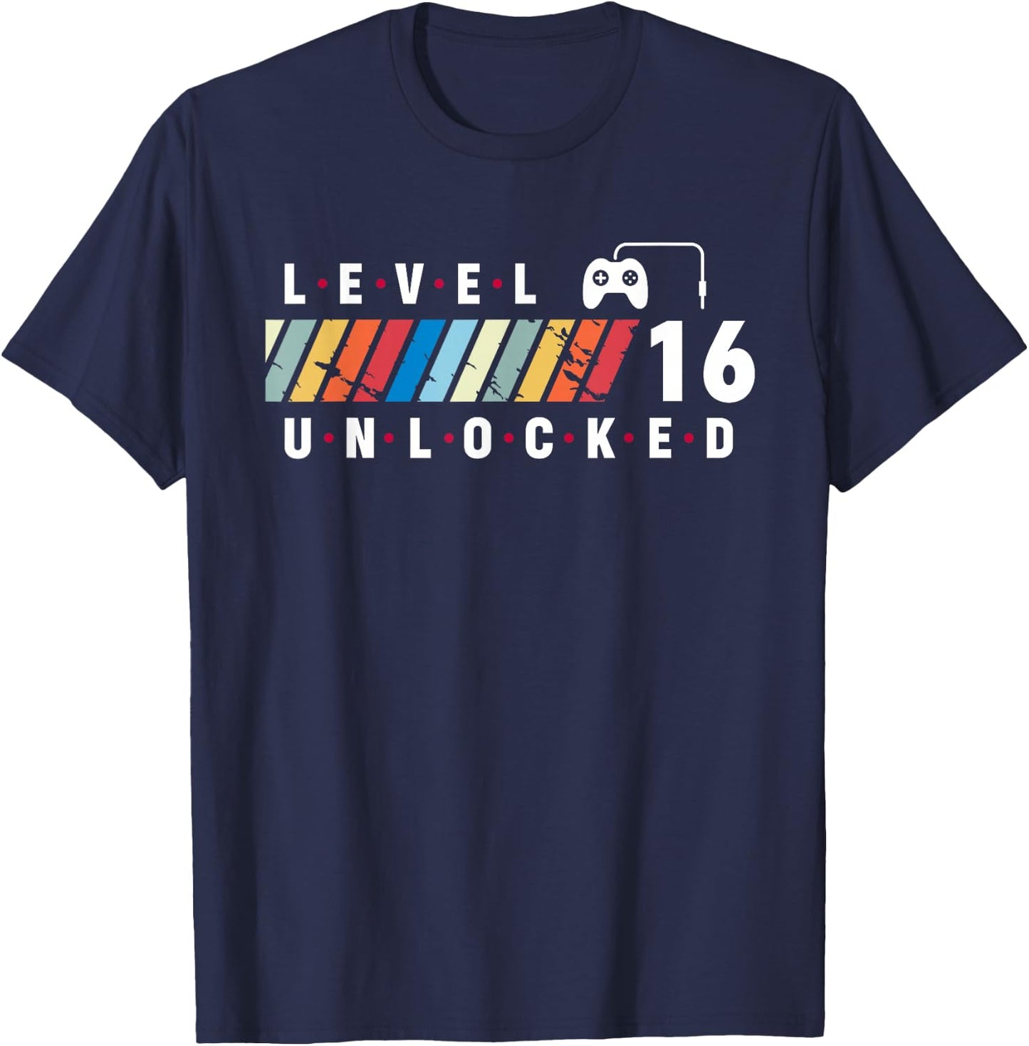 Level 16 Unlocked 16 Year Old Gamer 16th Video Game Birthday T-Shirt - T-Shirt | Navy