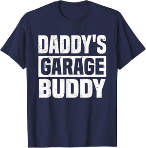 Daddy's Garage Buddy. Dad Car Mechanics Funny Dad T-Shirt - T-Shirt | Navy