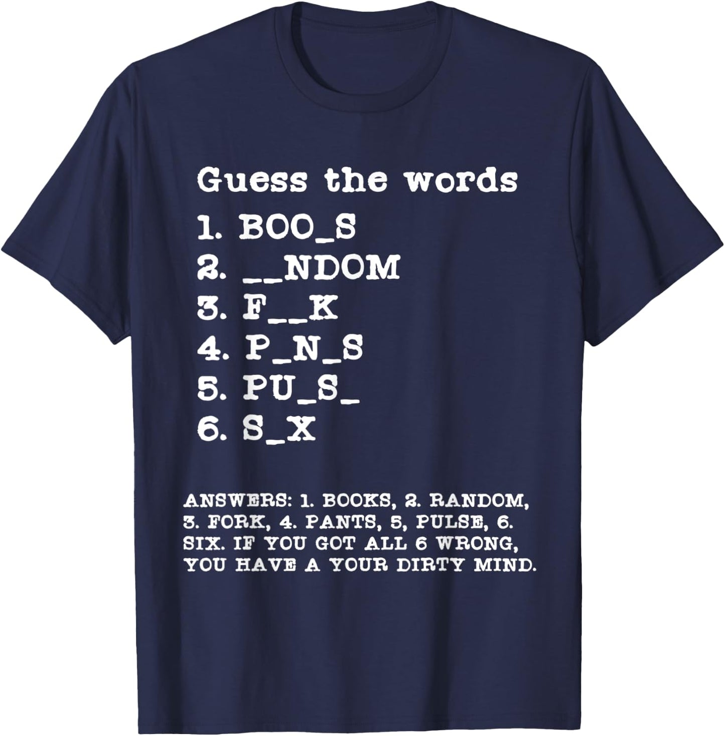 Funny Guess the Words Word Puzzle Word Games Grammer Teacher T-Shirt - T-Shirt | Navy