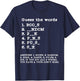 Funny Guess the Words Word Puzzle Word Games Grammer Teacher T-Shirt - T-Shirt | Navy