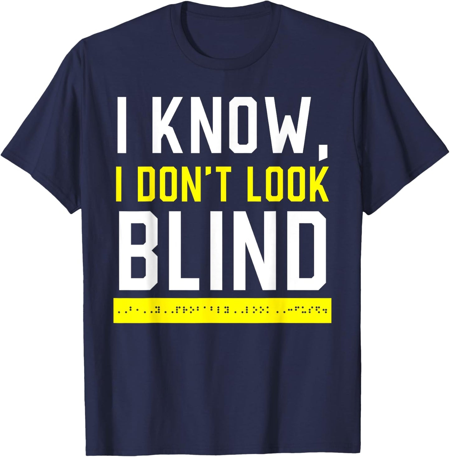 Braille Blind Awareness Visually Impaired Disability T-Shirt - T-Shirt | Navy