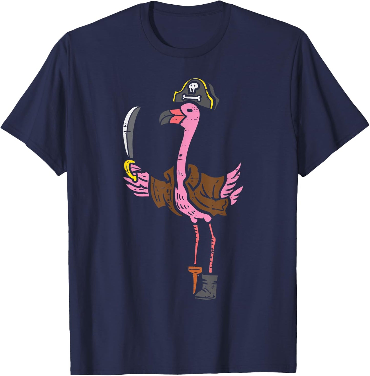 Flamingo Pirate Animal Bird Flamingoween Halloween Women T-Shirt - T-Shirt | Navy
