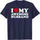 I Love My Awesome Husband T-Shirt - T-Shirt | Navy