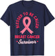 Breast Cancer Survivor Warrior Pink Ribbon Awareness Month T-Shirt - T-Shirt | Navy
