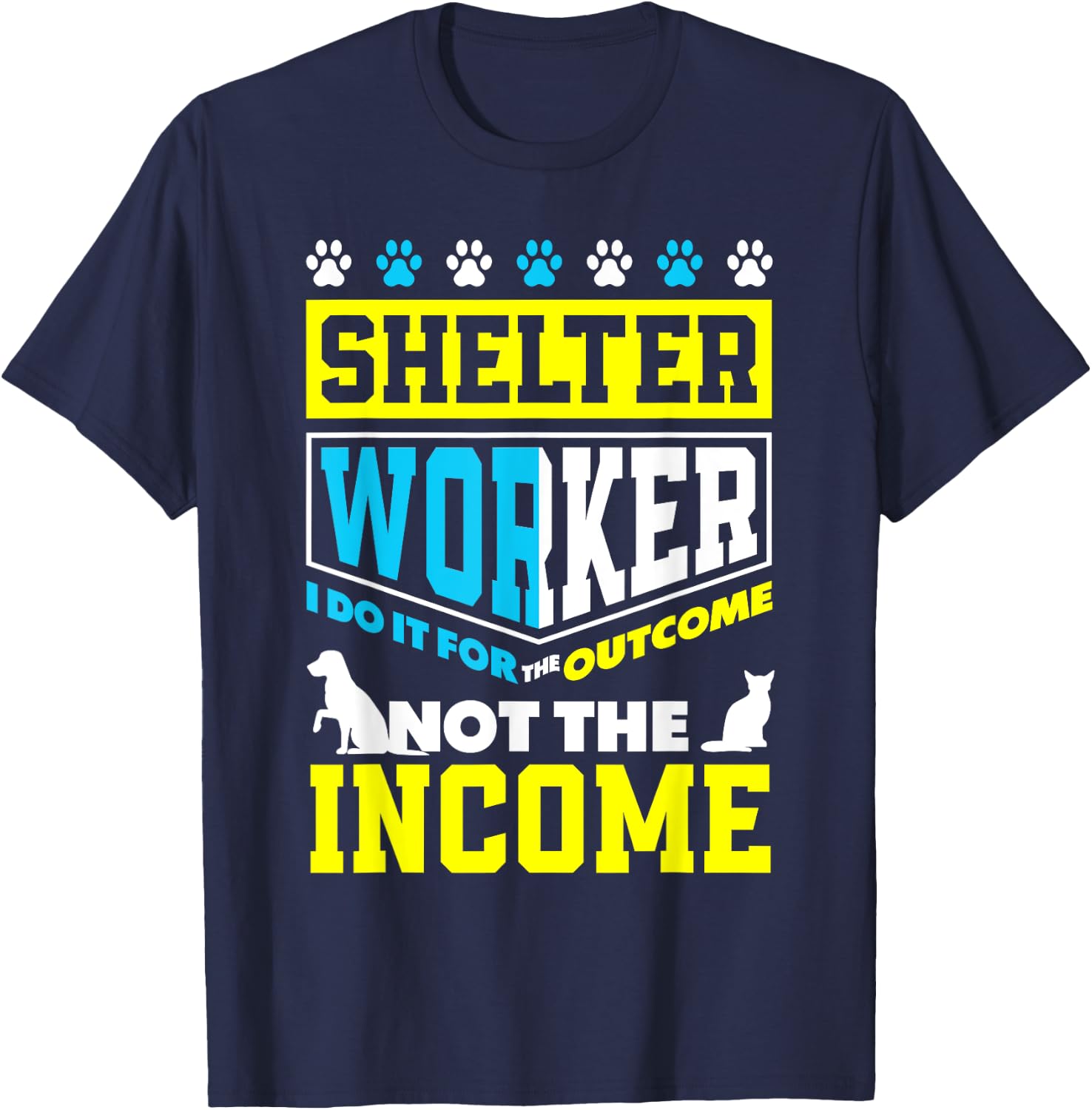 Animal Rescue Pet Adoption Shelter Worker T-Shirt - T-Shirt | Navy