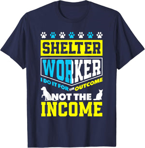 Animal Rescue Pet Adoption Shelter Worker T-Shirt - T-Shirt | Navy