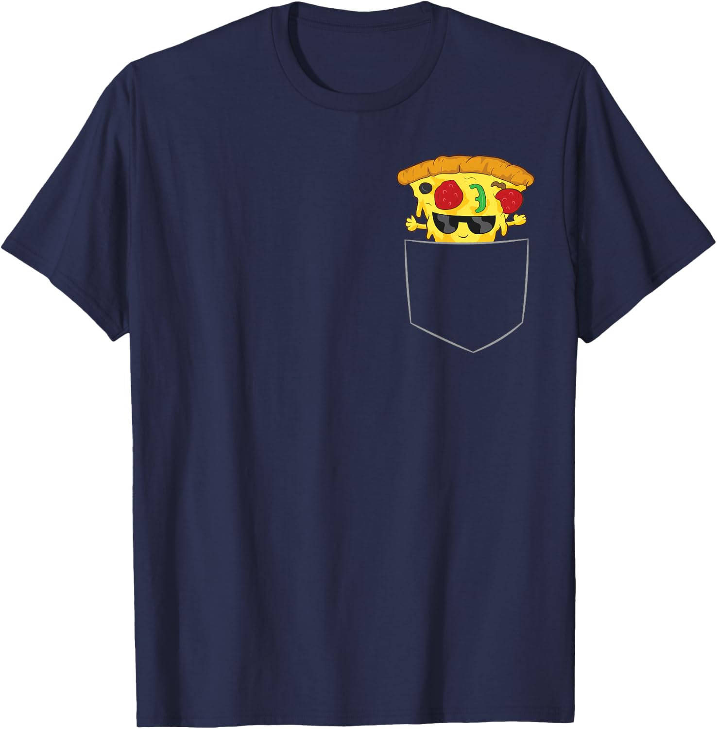 Pizza Love Pizza Piece in Bag Pizza Bag T-Shirt - T-Shirt | Navy