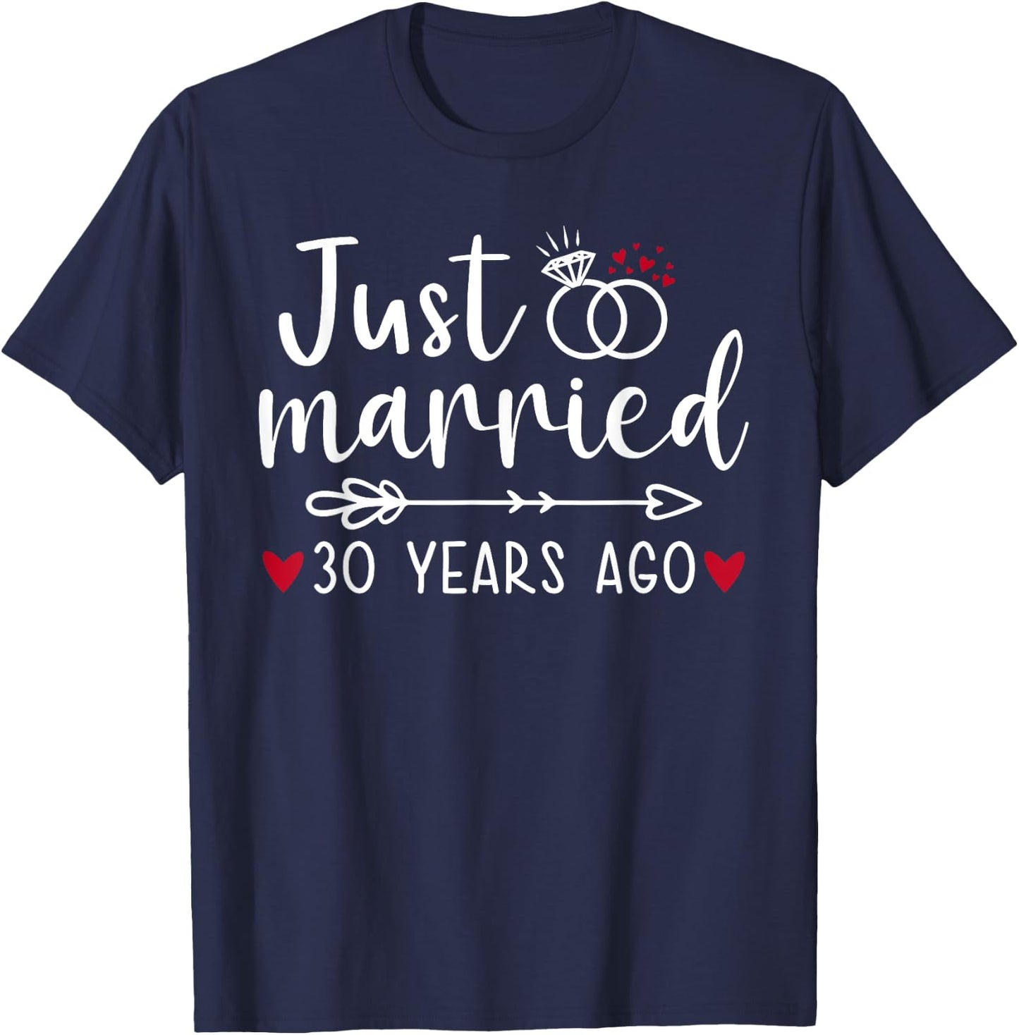 Just Married Couples Funny Husband Wife 30th Anniversary T-Shirt - T-Shirt | Navy