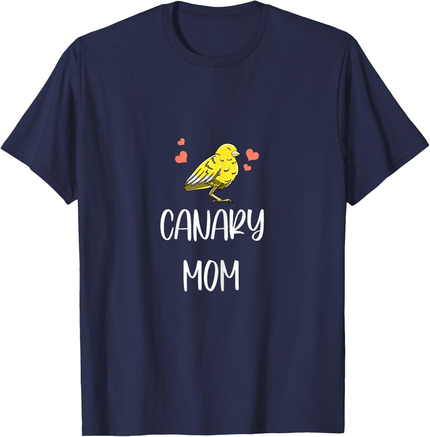 Canary Mom Leaf Pattern Cool Fowl Finch Pet Bird Lover Gift T-Shirt - T-Shirt | Navy